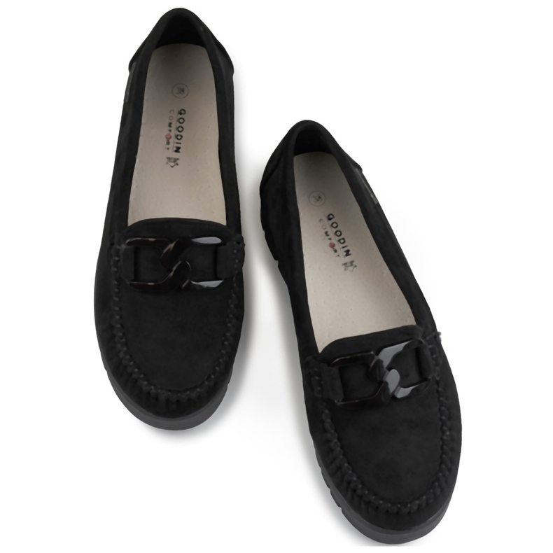 Mocassini neri da donna con suola comoda nero 1