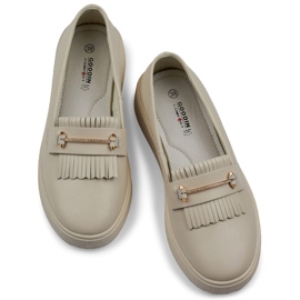 Scarpe da donna in pelle beige 1