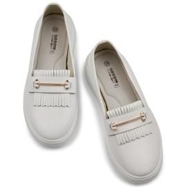 Scarpe da donna in pelle bianca bianco 1