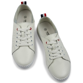 Sneakers bianche da donna in pelle naturale, scarpe da donna in pelle bianco 1