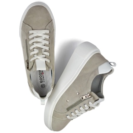 Scarpe sportive da donna in pelle grigia grigio 1
