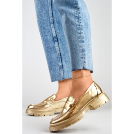 Scarpe dorate da donna con suola spessa d'oro 2