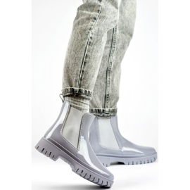 Stivali Wellington da donna grigi con suola spessa grigio 2