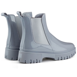 Stivali Wellington da donna grigi con suola spessa grigio 1