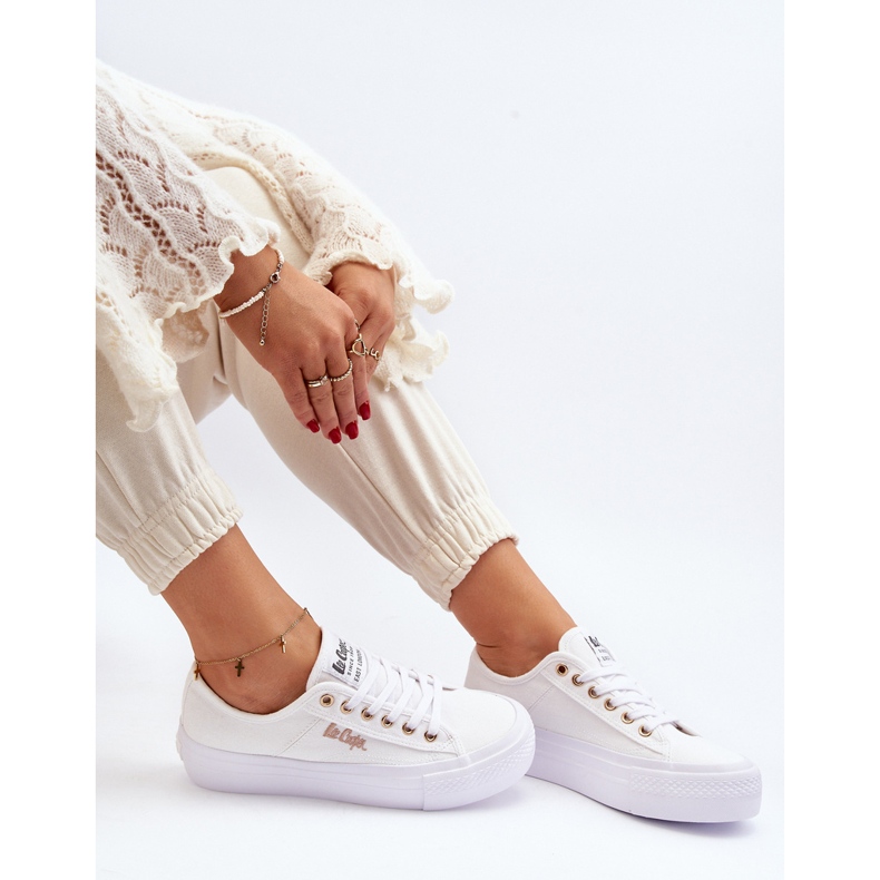 Sneakers con plateau da donna Lee Cooper LCW-24-31-2725 Bianco 1