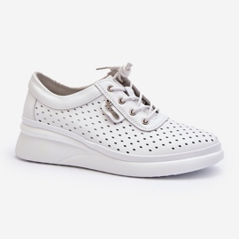 Vinceza Scarpe Sneakers Sportive in Pelle da Donna Bianco Brumia 2