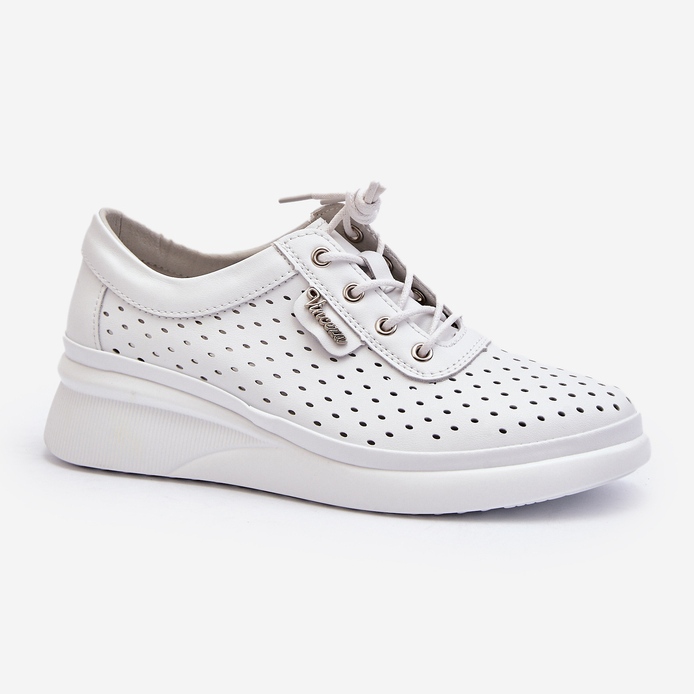 Vinceza Scarpe Sneakers Sportive in Pelle da Donna Bianco Brumia 2