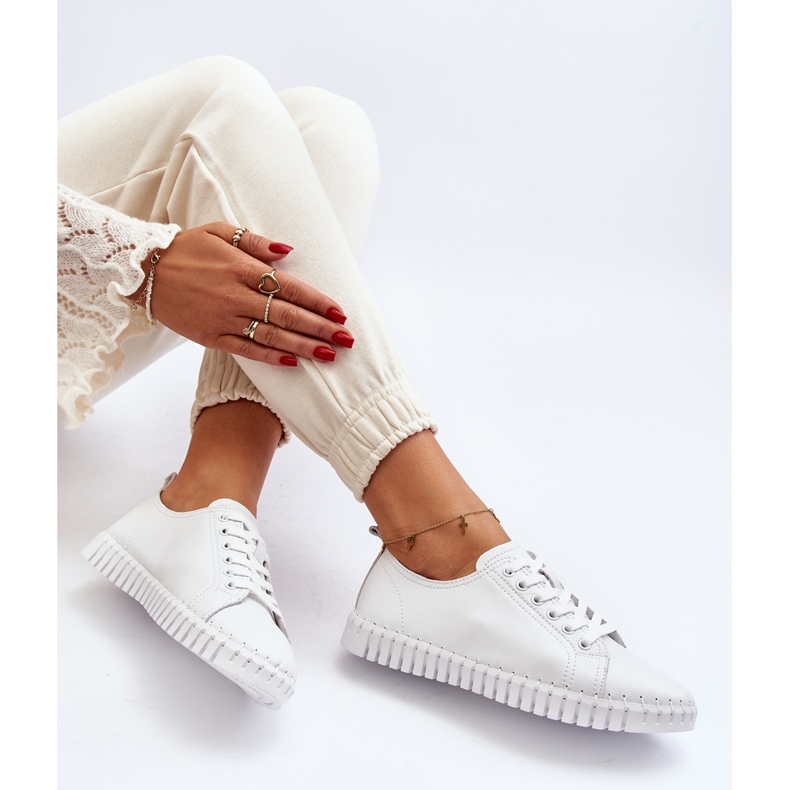 Vinceza Sneakers in pelle da donna bianche Xenobia bianco 1