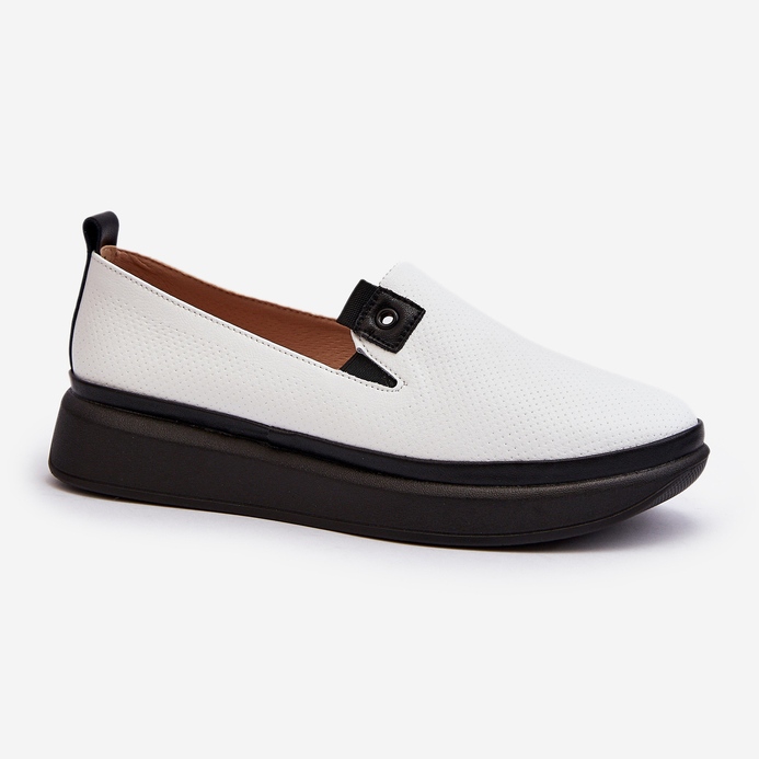 Vinceza Espadrillas in pelle da donna con plateau Tigera bianca 1