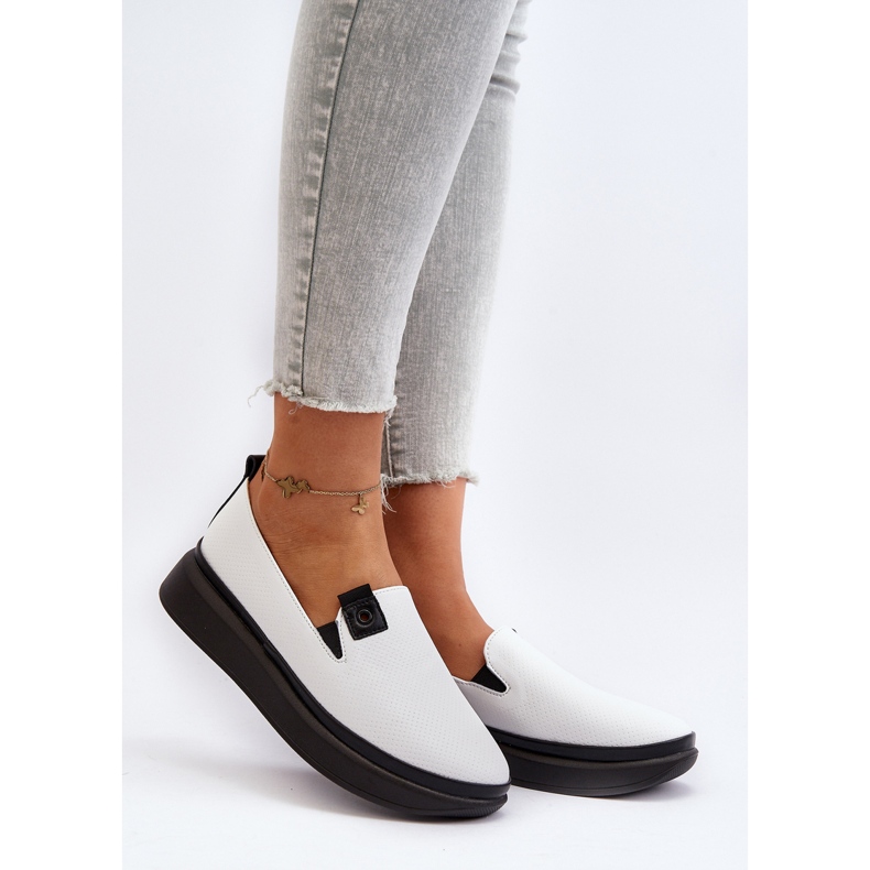 Vinceza Espadrillas in pelle da donna con plateau Tigera bianca bianco 2