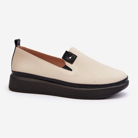 Vinceza Espadrillas in pelle da donna sulla piattaforma beige Tigera 1