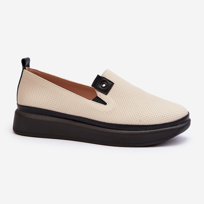 Vinceza Espadrillas in pelle da donna sulla piattaforma beige Tigera 1