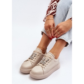 Vinceza Sneakers Da Donna In Pelle Con Decori Beige Disuria 1
