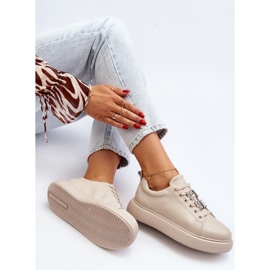 Vinceza Sneakers Da Donna In Pelle Con Decori Beige Disuria 2