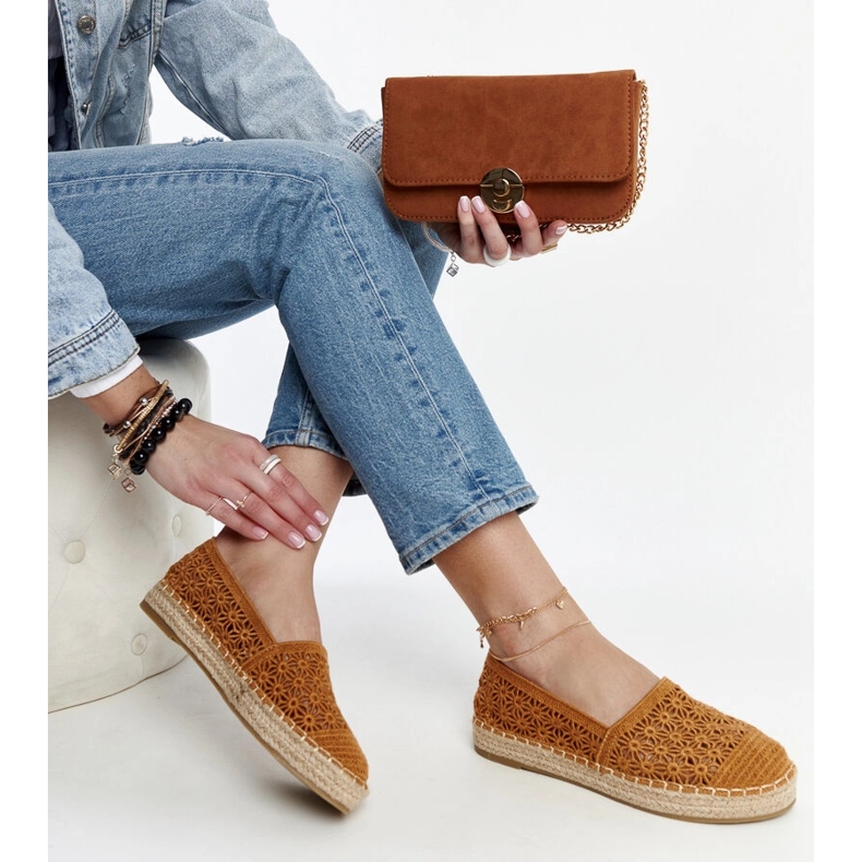 Espadrillas in pizzo marrone sulla piattaforma Samra 2