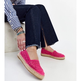 Espadrillas in pizzo rosa scuro sulla piattaforma Samra 1