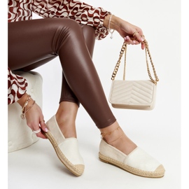 Espadrillas beige chiaro con lucentezza sulla piattaforma Ming 1