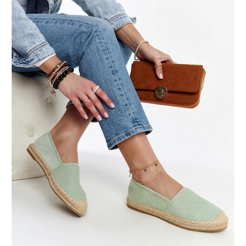 Espadrillas verde oliva con lucentezza sulla piattaforma Ming 1