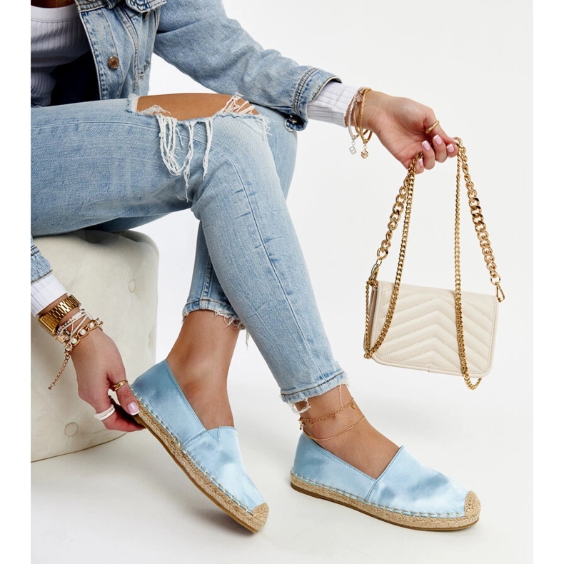 Espadrillas celesti con lucentezza sulla piattaforma Caithlin blu 1