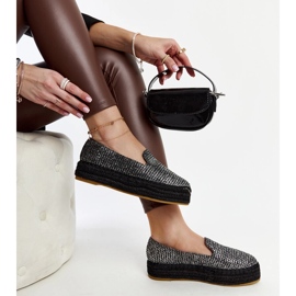 Espadrillas nere decorate con filo d'argento di Havin nero 1
