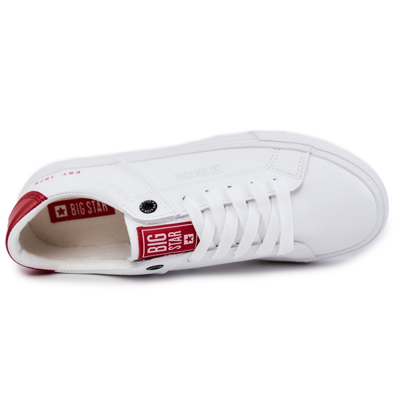 Sneakers da Uomo in Pelle Big Star JJ174106 Bianco-Rosso 2
