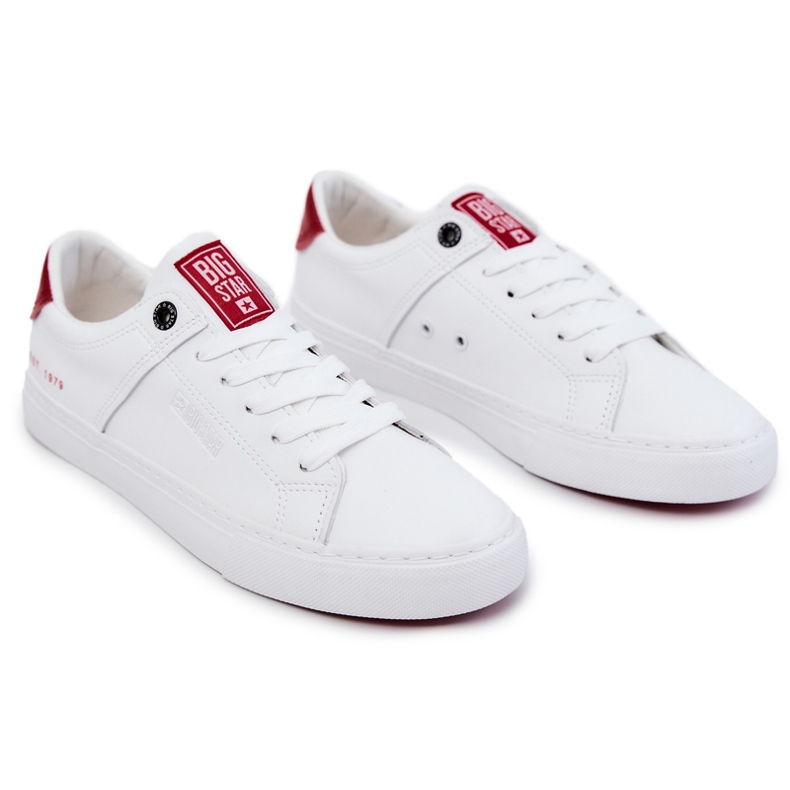 Sneakers da Uomo in Pelle Big Star JJ174106 Bianco-Rosso 5