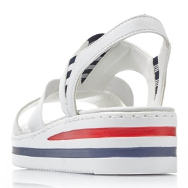 Sandali bianchi da donna su zeppa Rieker V02Y5 bianca 1