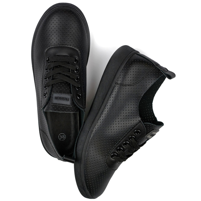 Sneakers traforate nere, sneakers traforate da donna nero 1
