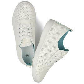 Sneakers bianche traforate da donna, sneakers traforate bianco 1