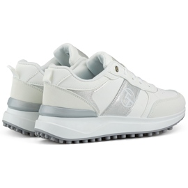 Comode sneakers bianche da donna per l'uso quotidiano bianco 1