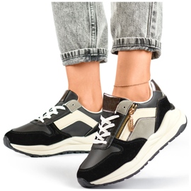 Scarpe sportive casual da donna, scarpe da ginnastica nere nero 2
