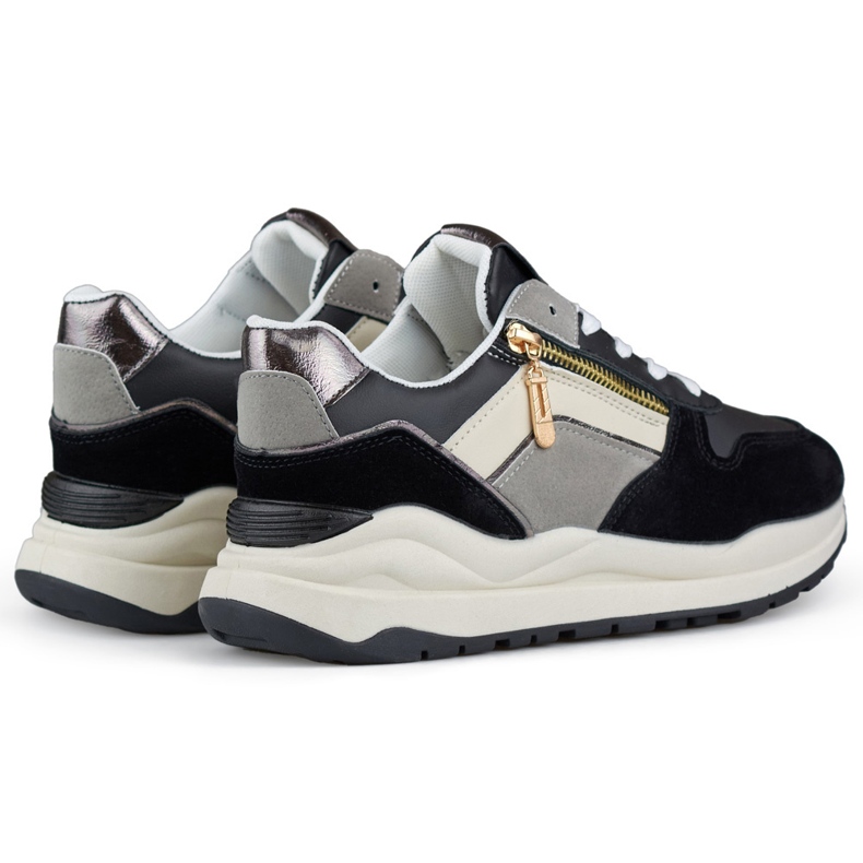 Scarpe sportive casual da donna, scarpe da ginnastica nere nero 1