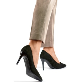 Décolleté alte a stiletto in camoscio nero 1