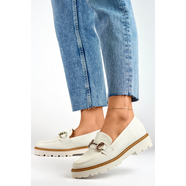 Scarpe platform da donna bianche bianco 2