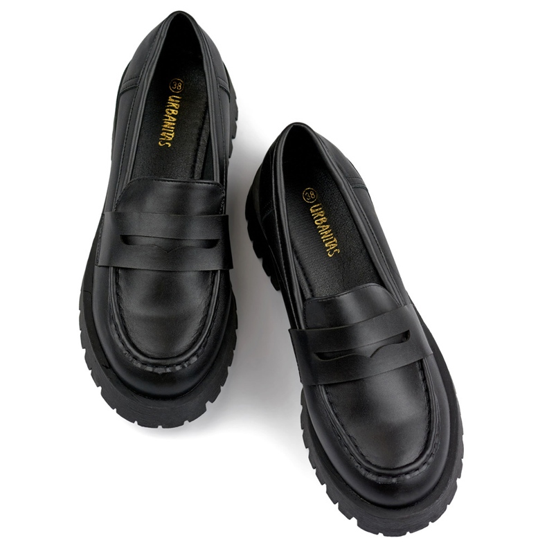 Mocassini Mocassini neri da donna realizzati in ecopelle nero 1