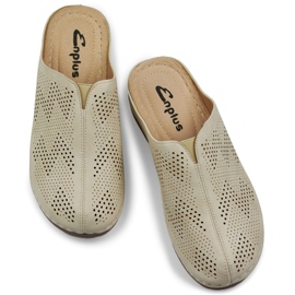 Infradito sanitarie da donna con punta chiusa beige 1