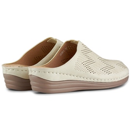 Infradito sanitarie da donna con punta chiusa beige 2
