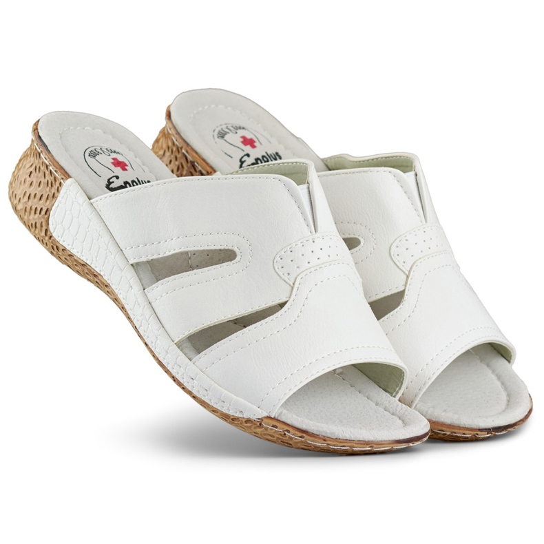 Comode infradito sanitarie bianche da donna bianco 2