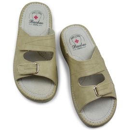 Infradito da donna con velcro, comode infradito con velcro beige 1