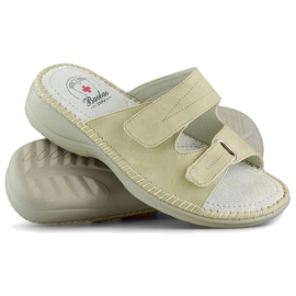 Infradito da donna con velcro, comode infradito con velcro beige 2