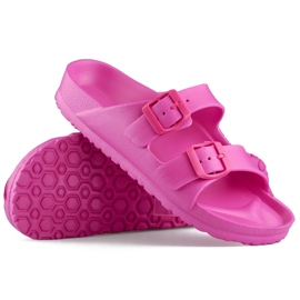 Infradito rosa con due fibbie 1