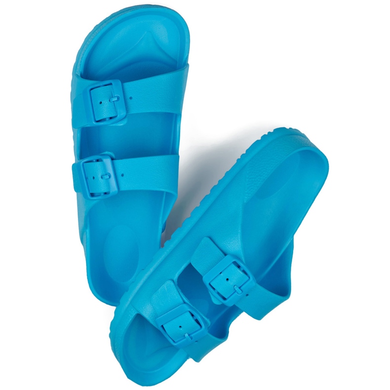 Infradito blu con due fibbie 1
