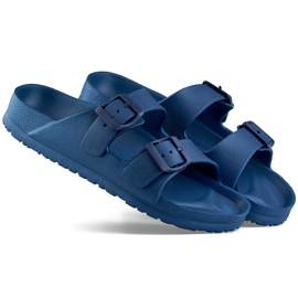 Infradito blu navy con due fibbie 2