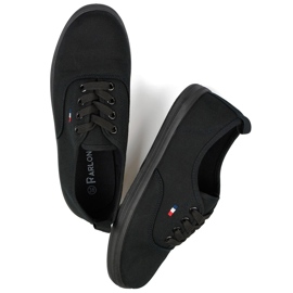 Sneakers nere con suola nera, scarpe da ginnastica da donna nero 1