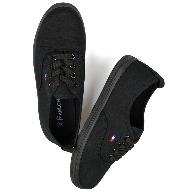 Sneakers nere con suola nera, scarpe da ginnastica da donna nero 1