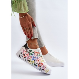 Sneakers Da Donna Con Cuori Di Colore Bianco Claral 1