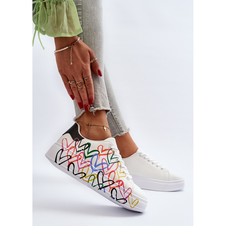 Sneakers Da Donna Con Cuori Di Colore Bianco Claral bianca 1
