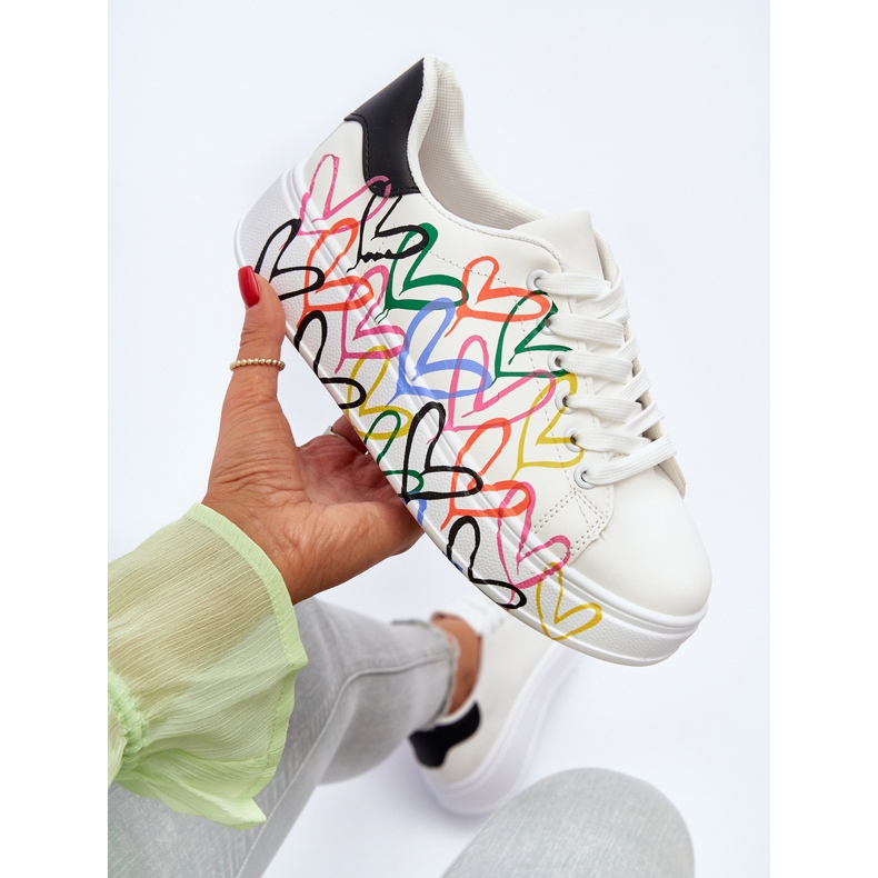 Sneakers Da Donna Con Cuori Di Colore Bianco Claral bianca 2