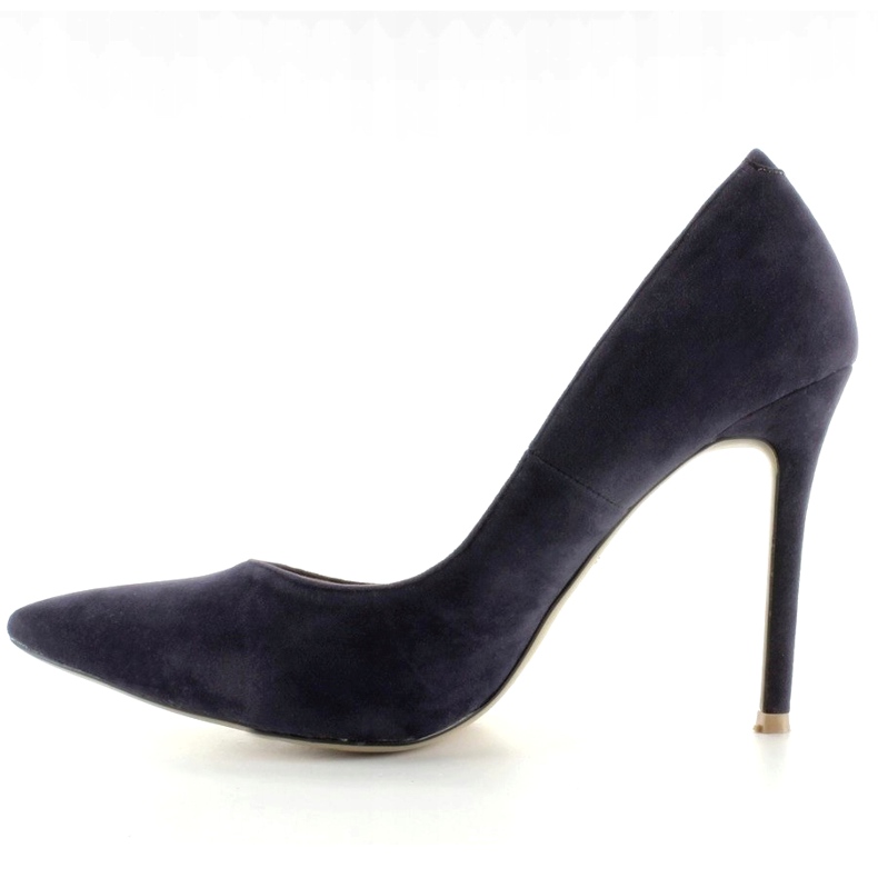 Décolleté in camoscio su tacco 5438 Navy blu navy 1