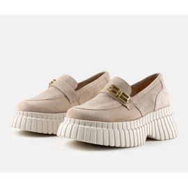 Scarpa Karino in camoscio beige 1